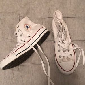 White hightop converse